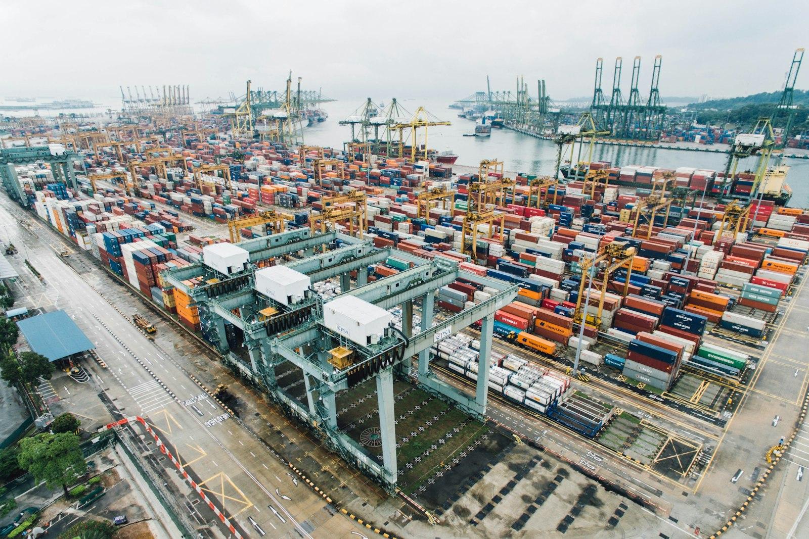 Container shipping at port